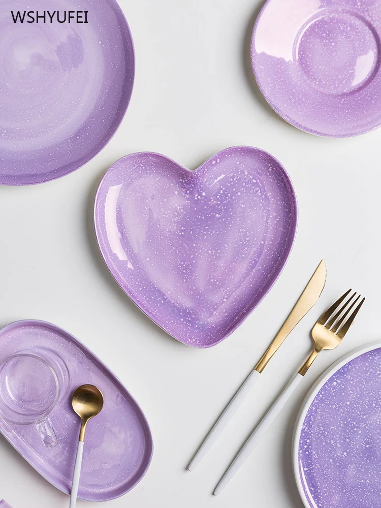 Direct ins wind star purple series ceramic high temperature net red pendulum flat plate love dessert jewelry storage tray
Direct ins wind star purple series ceramic high temperature net red pendulum flat plate love dessert jewelry storage tray