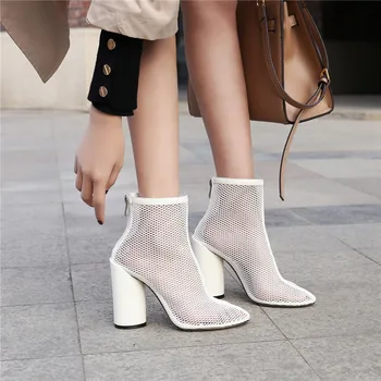 YMECHIC Summer 2019 White Black Fashion Air Mesh Ankle Boots for Women Block High Heels Womens Shoes Back Zipper Short Boot 40
YMECHIC Summer 2019 White Black Fashion Air Mesh Ankle Boots for Women Block High Heels Womens Shoes Back Zipper Short Boot 40