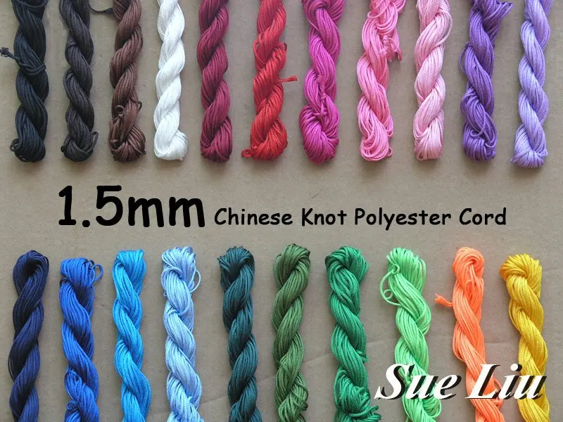 1.5mm 27-Color Chinese Knot Beading Polyester (similar but not nylon ) Cord - 15M
1.5mm 27-Color Chinese Knot Beading Polyester (similar but not nylon ) Cord - 15M