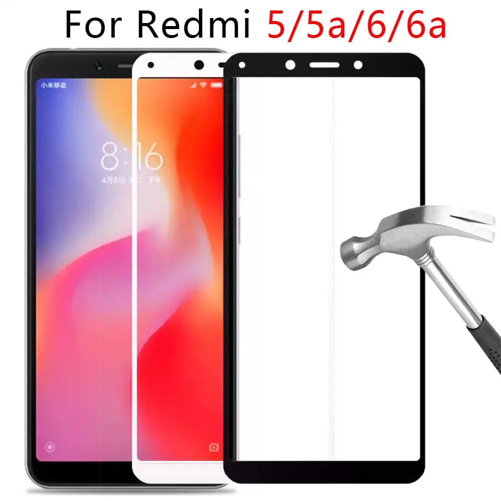 Чехол для Xiaomi Redmi 6a 6 A A6 закаленное стекло полное покрытие защитная пленка экрана