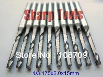 Quality 10pc 3.175x2.0x15MM One Spiral Flute Solid Micro Carbide End Mill, CNC Wood Engraving Tools, Router Tool for Wood, Acryl
Quality 10pc 3.175x2.0x15MM One Spiral Flute Solid Micro Carbide End Mill, CNC Wood Engraving Tools, Router Tool for Wood, Acryl