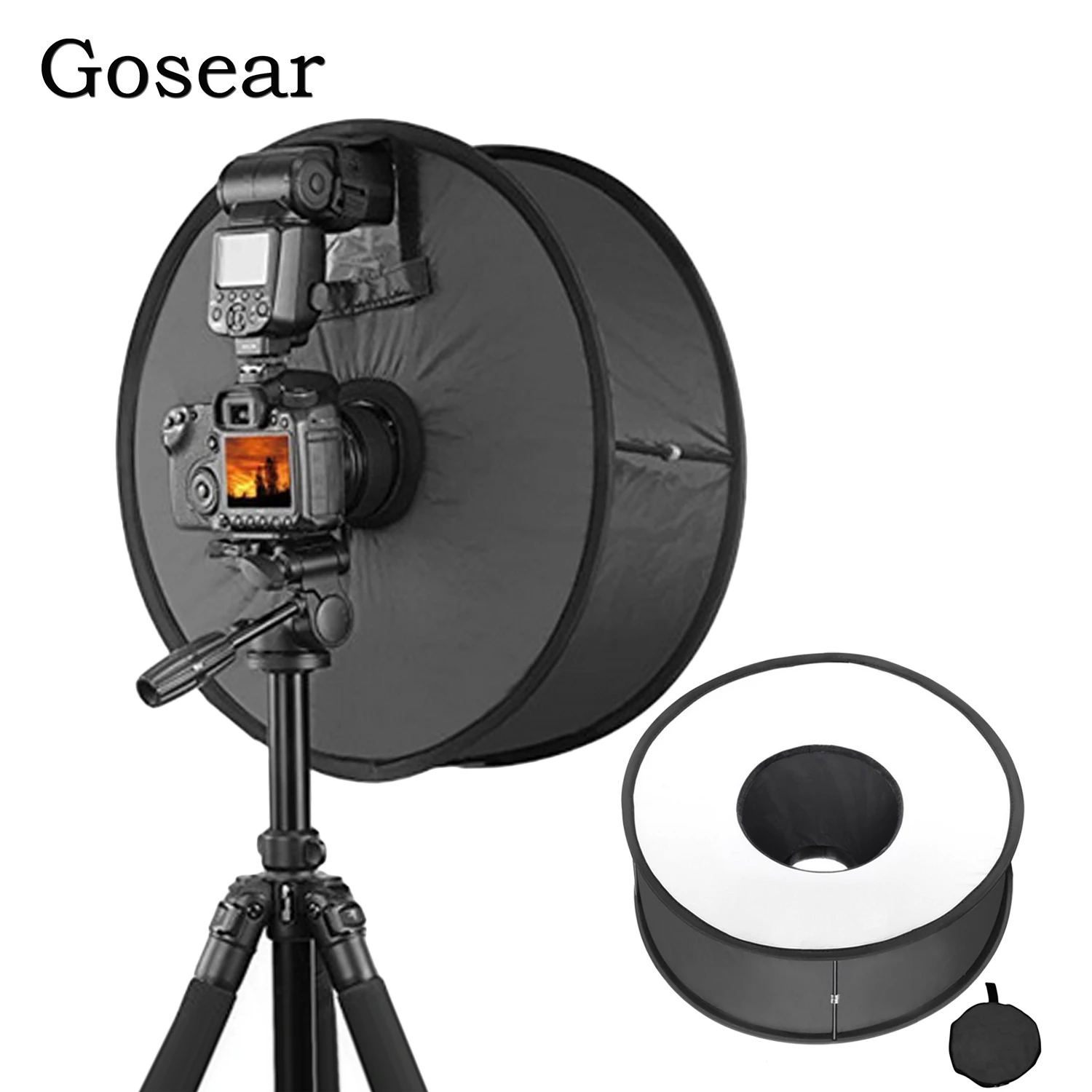Gosear 45cm Folding Round Ring Speedlite Flash Softbox Diffuser Reflector For Canon Nikon Godox Macro Shoot Portrait Photography
Gosear 45cm Folding Round Ring Speedlite Flash Softbox Diffuser Reflector For Canon Nikon Godox Macro Shoot Portrait Photography