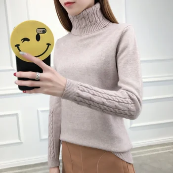 Fashion Female Turtleneck Sweater Spring Autumn New Loose knitt pullover Tops Women Korean Wild Winter Warm Bottom Sweater X679
Fashion Female Turtleneck Sweater Spring Autumn New Loose knitt pullover Tops Women Korean Wild Winter Warm Bottom Sweater X679