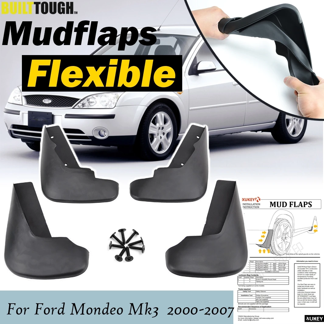 4x для Ford Mondeo Mk3 2000 ~ 2007 литые Брызговики щитки 2006 2005 2004 2003 2002 2001|flaps splash guards|splash guardmud