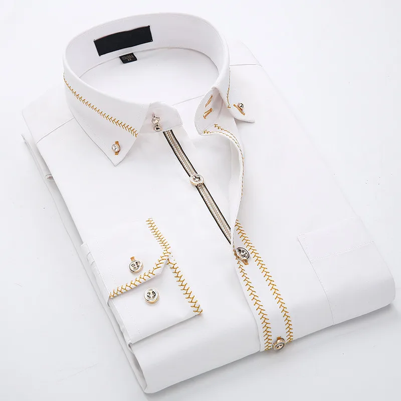 2017 Spring/Autumn Men's Slim Fit Long Sleeve Dress Shirt Europe Business Causal Border Shirt High Quality Wedding Grooms Shirts
2017 Spring/Autumn Men's Slim Fit Long Sleeve Dress Shirt Europe Business Causal Border Shirt High Quality Wedding Grooms Shirts