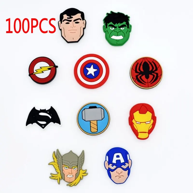 100PCS Thor Hulk Bat man logo Cartoon Cute Pendants Movie Character Flatback charms PVC DIY Pins badges Gadgets phone case
100PCS Thor Hulk Bat man logo Cartoon Cute Pendants Movie Character Flatback charms PVC DIY Pins badges Gadgets phone case