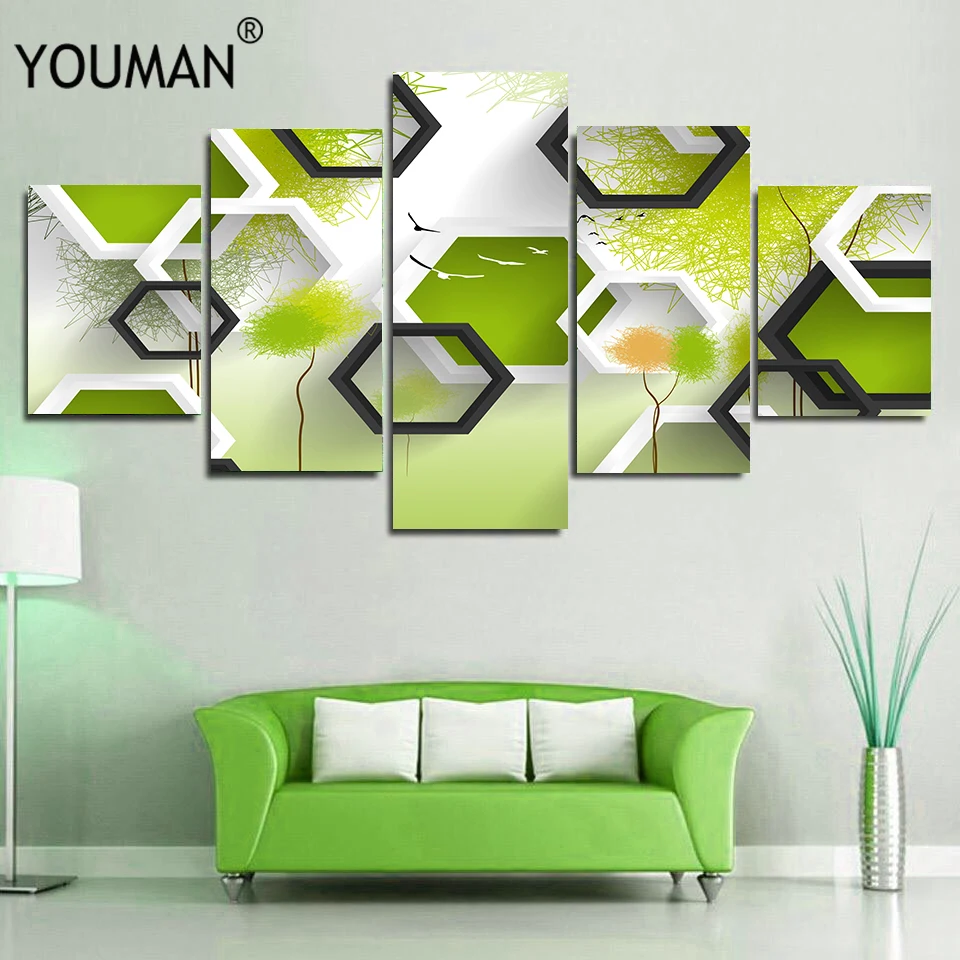 Modern Nordic Geometric figure Green poster 5 piece large canvas print wall art poster modular painting on wall decor poster
Modern Nordic Geometric figure Green poster 5 piece large canvas print wall art poster modular painting on wall decor poster
