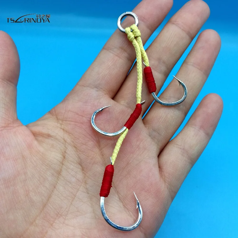 TSURINOYA 4PCS/LOT Slow Jigging Hook Barbed Hooks 3.3g/10cm 2pcs #1, 1pcs #1/0 Group hook For Fishing
TSURINOYA 4PCS/LOT Slow Jigging Hook Barbed Hooks 3.3g/10cm 2pcs #1, 1pcs #1/0 Group hook For Fishing