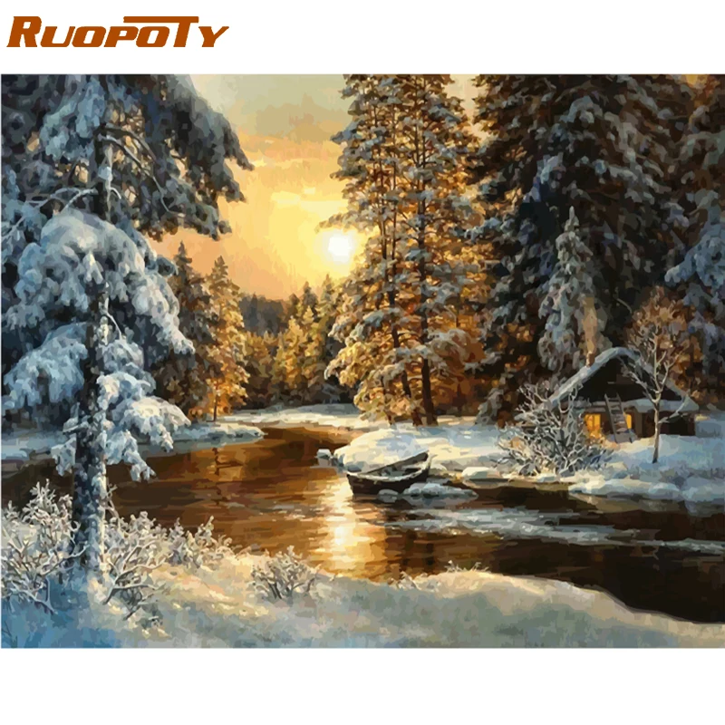RUOPOTY Frame Picture Sunset Snow DIY Painting By Numbers Landscape Handpainted Oil Painting Modern Wall Art Picture For Home
RUOPOTY Frame Picture Sunset Snow DIY Painting By Numbers Landscape Handpainted Oil Painting Modern Wall Art Picture For Home