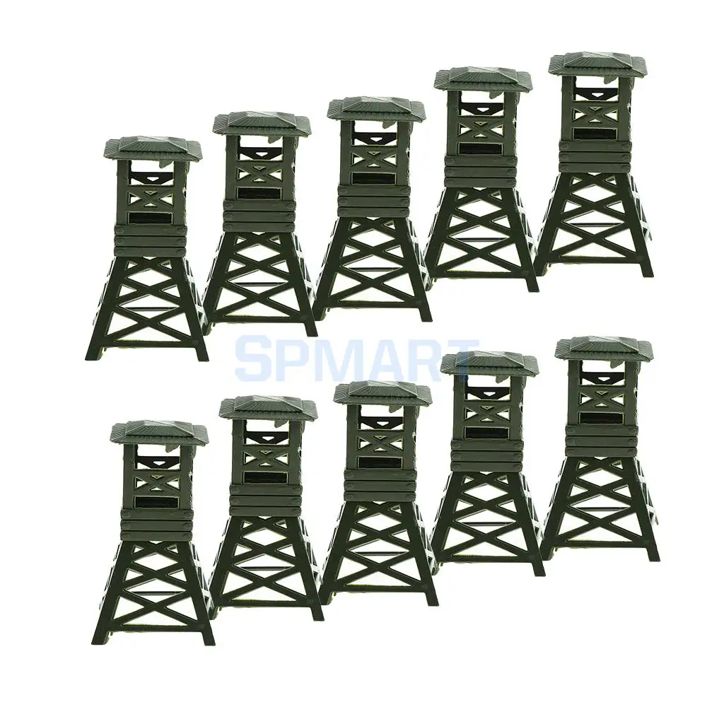 10 Plastic Watchtower Toy Soldier Army Watch Tower Men Accessory for Diorama