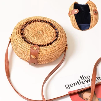 BEAU-Women Vintage Round Rattan Straw Sling Bag Handmade Bag #Hollow Out
BEAU-Women Vintage Round Rattan Straw Sling Bag Handmade Bag #Hollow Out