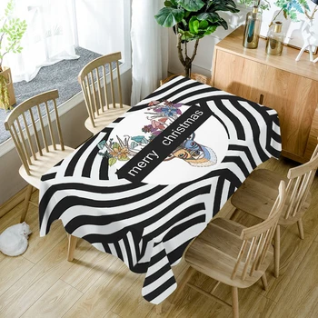 Merry Christmas Fonts Polyester 3D Tablecloth Black & White Stripes Elk Pattern Waterproof Rectangular Table Cloth for Wedding
Merry Christmas Fonts Polyester 3D Tablecloth Black & White Stripes Elk Pattern Waterproof Rectangular Table Cloth for Wedding