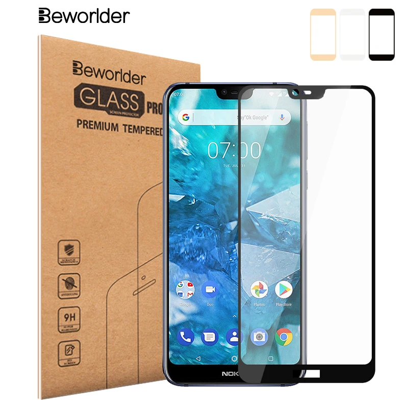 Beworlder Защитная пленка для Nokia 7 1 Plus закаленное Стекло полный охват Экран крышка X7