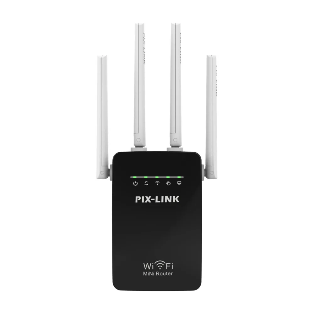 PIXLINK WR09 WiFi Range Extender Wireless Router 2.4GHz 300Mbps Repeater AP Four External Antennas Supports WPS WAN LAN Port
PIXLINK WR09 WiFi Range Extender Wireless Router 2.4GHz 300Mbps Repeater AP Four External Antennas Supports WPS WAN LAN Port