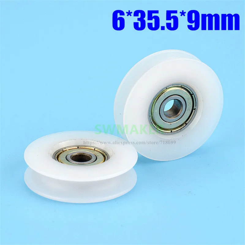 1pcs 6*35.5*9mm U grooved wheel, 626zz wrapped plastic nylon, engineering plastic rolling wheel / suspension wheel /guide wheel
1pcs 6*35.5*9mm U grooved wheel, 626zz wrapped plastic nylon, engineering plastic rolling wheel / suspension wheel /guide wheel
