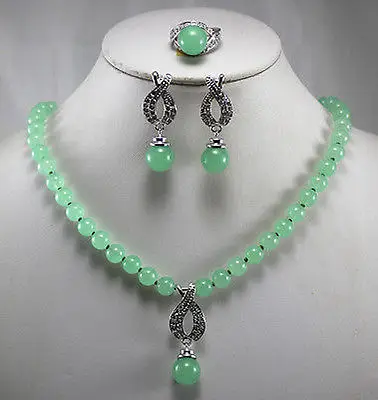 FREE SHIPPING>>@> Jewelry Green Jade Necklace Earring & Ring Set 18K gold plated watch wholesale Quartz stone CZ crystal Natural
FREE SHIPPING>>@> Jewelry Green Jade Necklace Earring & Ring Set 18K gold plated watch wholesale Quartz stone CZ crystal Natural