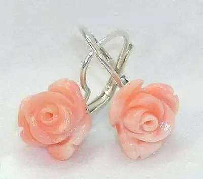 Free shipping 12mm Pink Coral Rose Flower Sterling Silver Hook Leverback Earrings
Free shipping 12mm Pink Coral Rose Flower Sterling Silver Hook Leverback Earrings