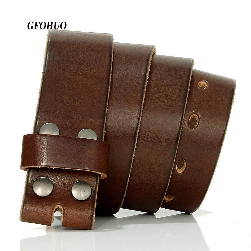 

GFOHUO 3.8cm width Designers Luxury Brand Belts for Mens High Quality Pin Buckle Male Strap Genuine Leather Waistband,No Buckle