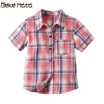 Baby Boy Shirts Summer Kids Shirts For Boys Plaid Cotton Boy Tops Short Sleeve Toddler Boy Shirts Children Clothing 2-7 Year 
Baby Boy Shirts Summer Kids Shirts For Boys Plaid Cotton Boy Tops Short Sleeve Toddler Boy Shirts Children Clothing 2-7 Year