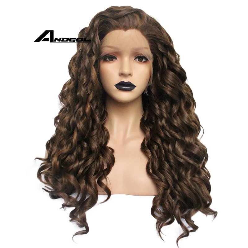 Anogol kinky Curly Wigs High Temperature Fiber Dark Brown free part Long Synthetic Lace Front Wig For African American Women
Anogol kinky Curly Wigs High Temperature Fiber Dark Brown free part Long Synthetic Lace Front Wig For African American Women
