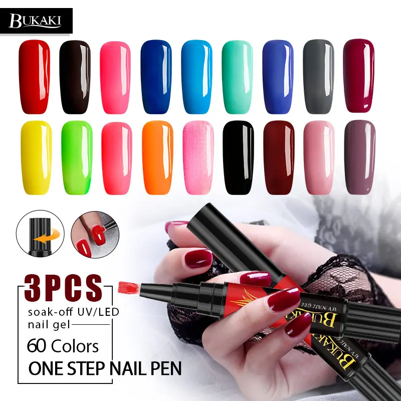 BUKAKI 3pcs One Step Nail Gel Pen Nail Art UV Varnish 3 In 1 Sugar Semi Permanent Hybrid Nail No Need Top Base Coat Gel Lacquer
BUKAKI 3pcs One Step Nail Gel Pen Nail Art UV Varnish 3 In 1 Sugar Semi Permanent Hybrid Nail No Need Top Base Coat Gel Lacquer