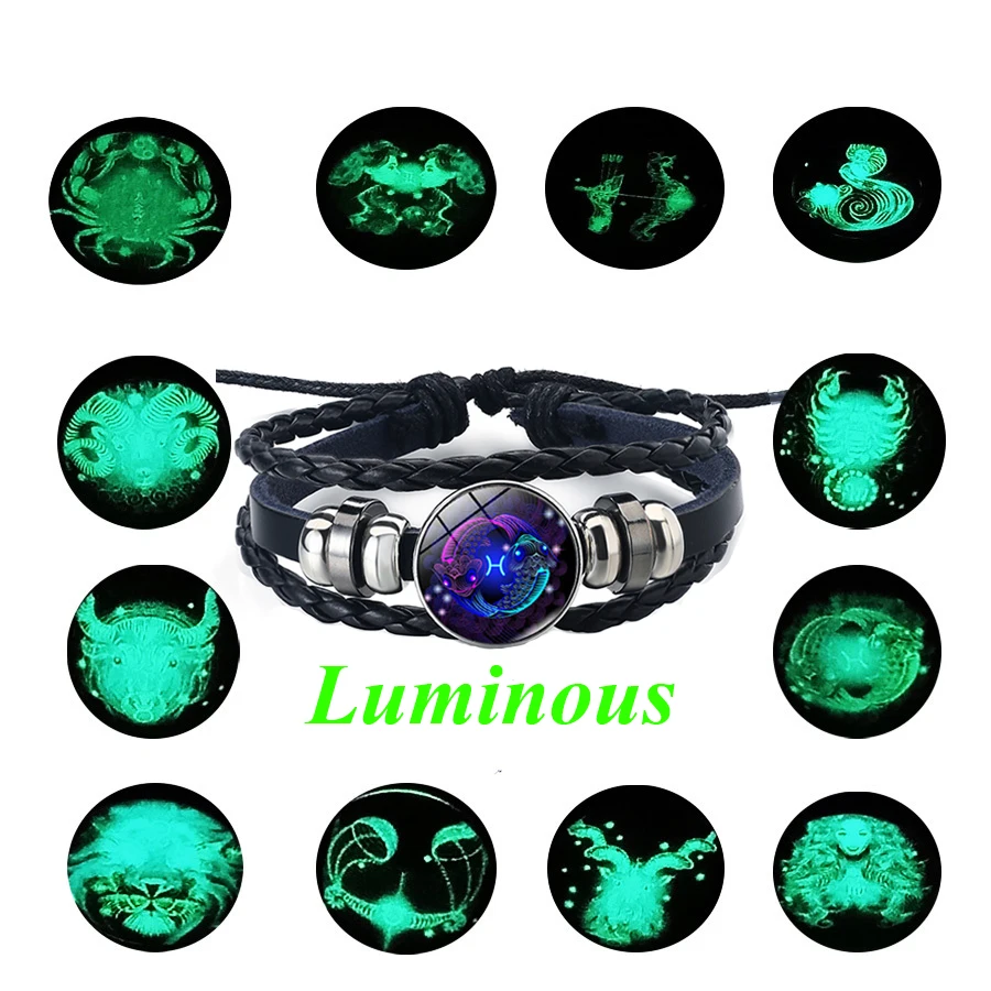 LiuJun brand jewelry vintage handwork weave Noctilucent 12 constellations leather bracelet charm 12 Zodiacs Multilayer Bracelet
LiuJun brand jewelry vintage handwork weave Noctilucent 12 constellations leather bracelet charm 12 Zodiacs Multilayer Bracelet