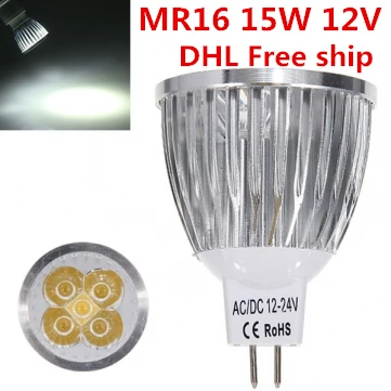 Image Factory directly sale 100pcs lot CREE Bulb led bulb MR16 15w AC DC 12V Dimmable led lamps Light spotlight free shipping