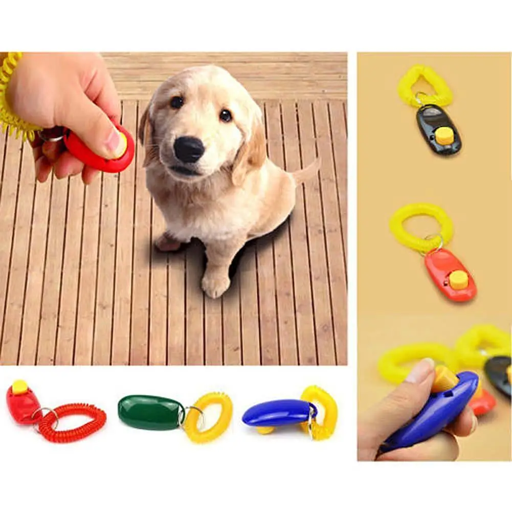Universal Animal Pet Training Clicker Obedience Aid + Wrist Strap Light Weight Dog Tranining Toys Accessories Cat Color | Дом и сад