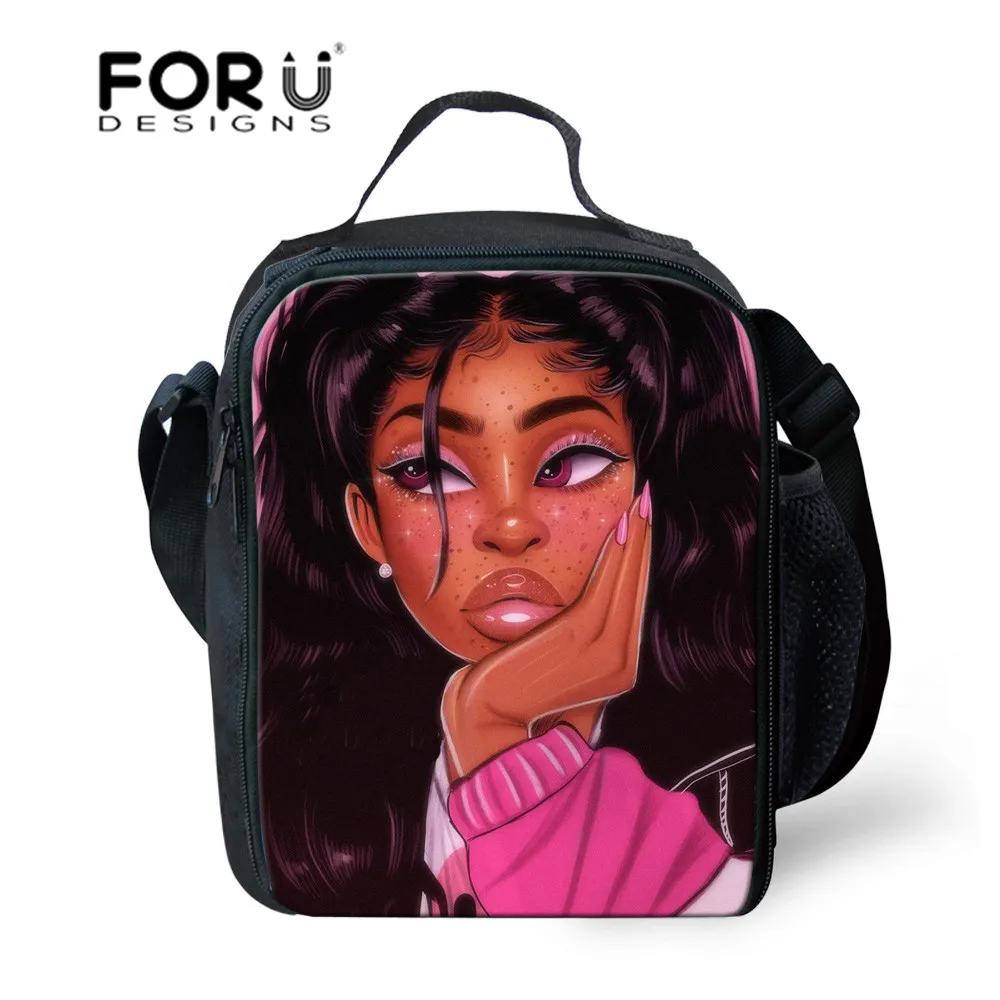 FORUDESIGNS Black Women African Girls Printing Lunch Bags for Kids Insulated Food Bag Storage Children Thermal Lunchbag Student
FORUDESIGNS Black Women African Girls Printing Lunch Bags for Kids Insulated Food Bag Storage Children Thermal Lunchbag Student