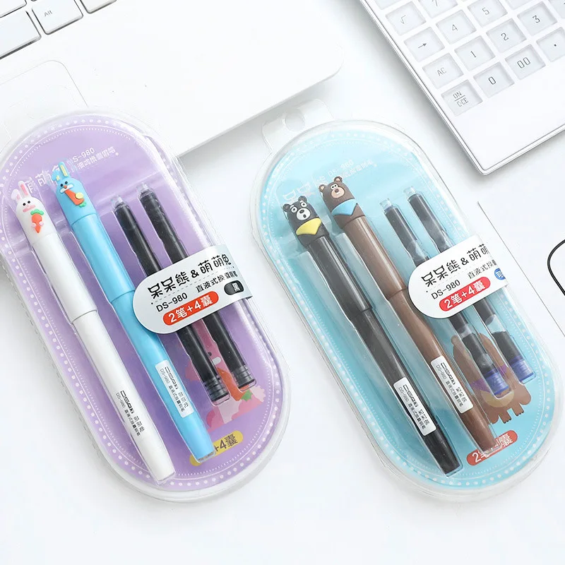 1pcs 1596 cute cartoon set pen student office writing calligraphy calligraphy 2 pens to send 4 ink bags
1pcs 1596 cute cartoon set pen student office writing calligraphy calligraphy 2 pens to send 4 ink bags