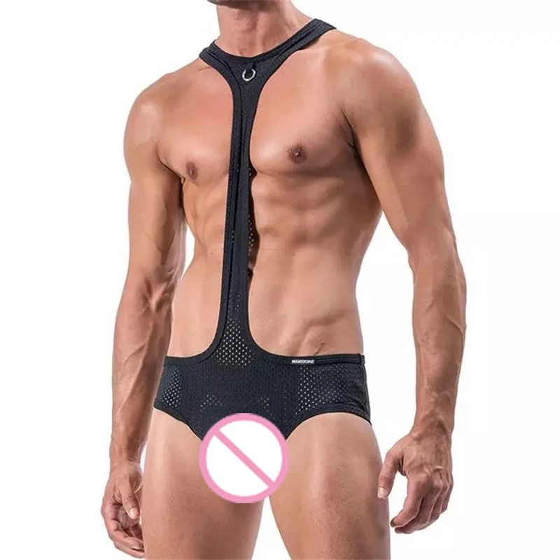 Men's Sexy Jumpsuit Bodysuit Mesh Breathable Hollow Ice Silk High Elasticity One-piece Underwear Tight Shapers Sleepwear New 114
Men's Sexy Jumpsuit Bodysuit Mesh Breathable Hollow Ice Silk High Elasticity One-piece Underwear Tight Shapers Sleepwear New 114