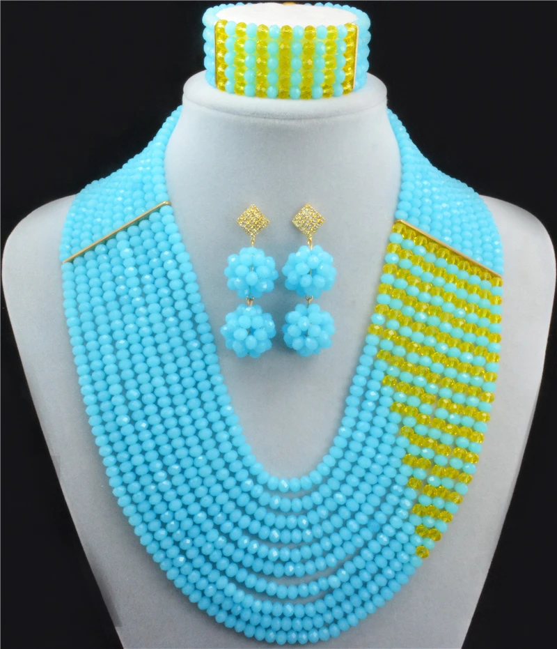 Handmade Crystal women necklaces costume jewellry nigerian wedding african beads jewelry set ABC797 
Handmade Crystal women necklaces costume jewellry nigerian wedding african beads jewelry set ABC797