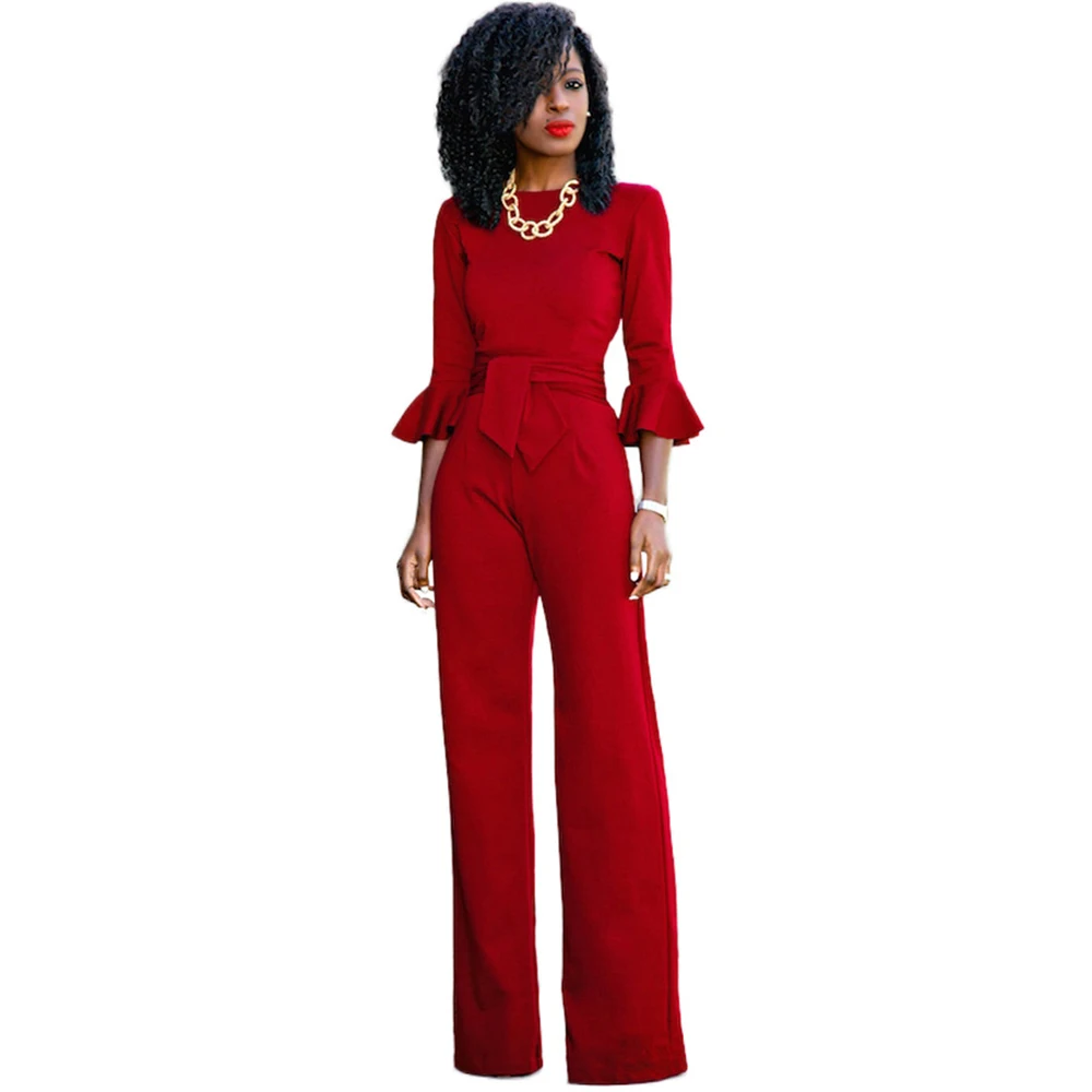 Tilapia 2018 hot sale african solid playsuits full length three quater flare sleeve casual sexy party jumpsuits
Tilapia 2018 hot sale african solid playsuits full length three quater flare sleeve casual sexy party jumpsuits
