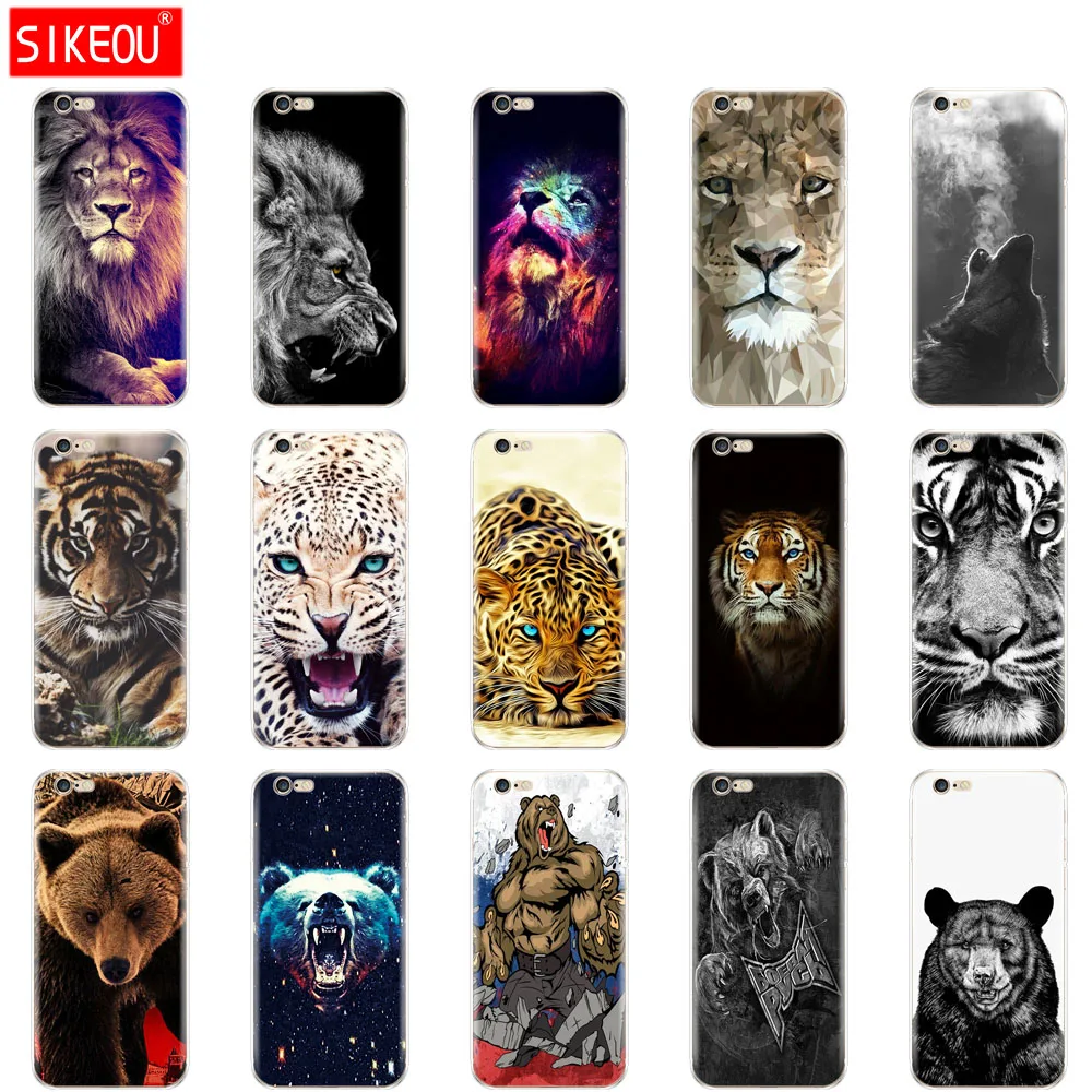 Silicone phone Case For IPhone 6S Case IPhone6S apple IPhone 6S Plus Case For IPhone 6Splus Phone wolf tiger lion Leopard bear
Silicone phone Case For IPhone 6S Case IPhone6S apple IPhone 6S Plus Case For IPhone 6Splus Phone wolf tiger lion Leopard bear