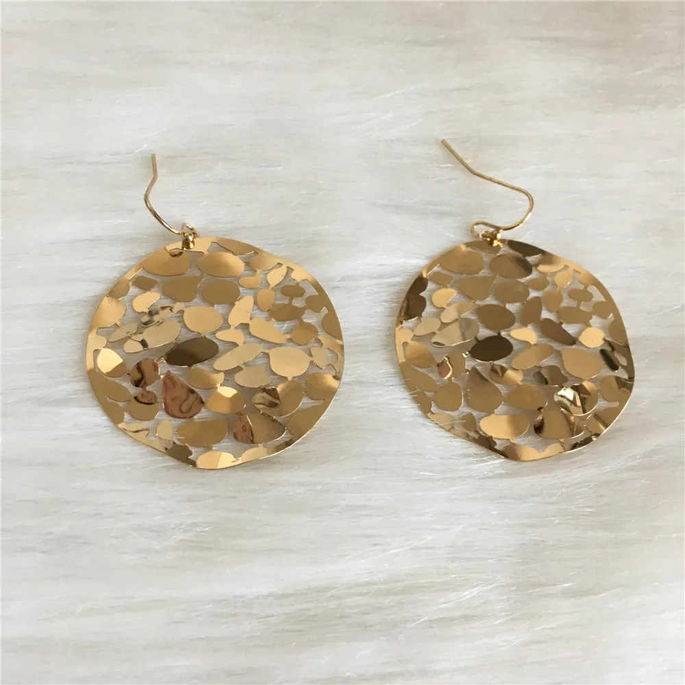 FASHION JEWELRY GOLD COLOR PLATING BENT HOLLOW ROUND DISC DROP EARRINGS FOR WOMEN GIRL
FASHION JEWELRY GOLD COLOR PLATING BENT HOLLOW ROUND DISC DROP EARRINGS FOR WOMEN GIRL