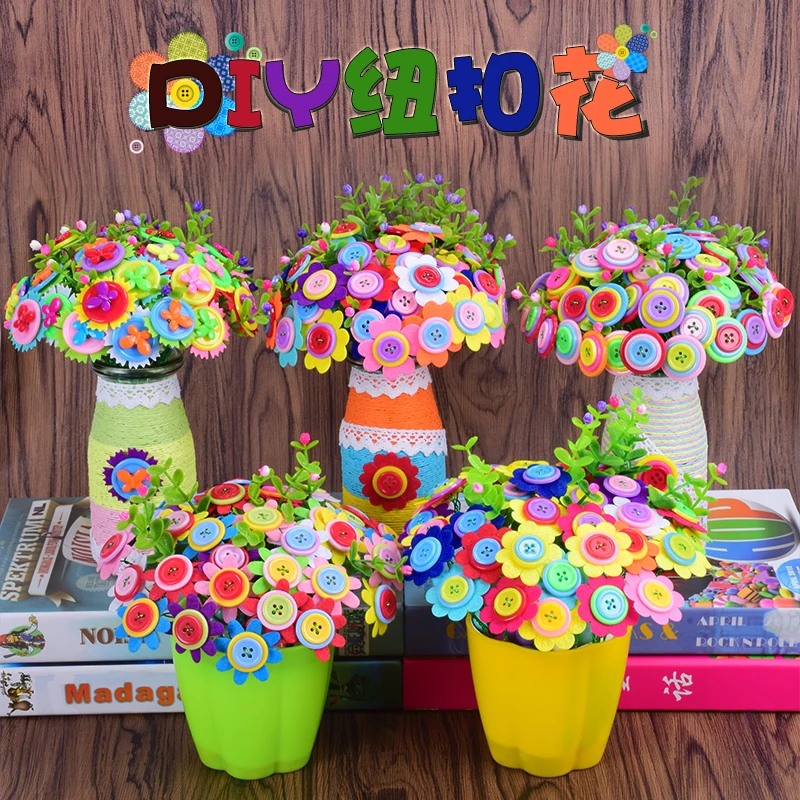 Button bouquet hand-made diy material package kindergarten baby girl male children's educational toys
Button bouquet hand-made diy material package kindergarten baby girl male children's educational toys