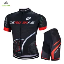 ZERO FIETS 2017 Nieuwe Fietsen Sets Ademend 4D Gel Gevoerde Shorts + MTB Fiets Jersey Korte Mouwen Fietsen kleding zwart(China)