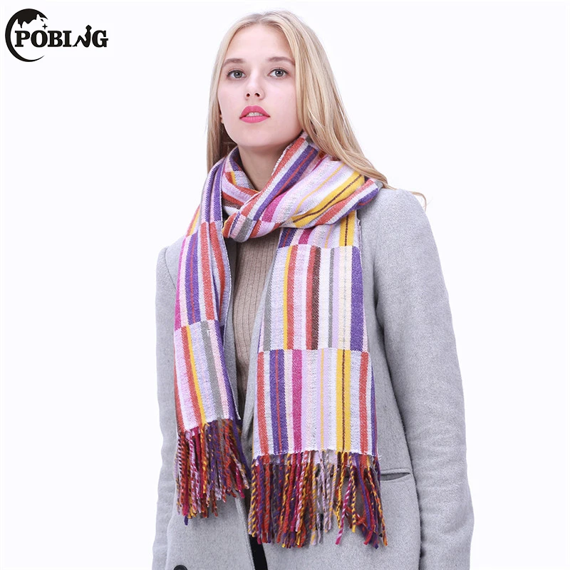 POBING Luxury Brand Winter Scarf Women Patchwork Striped Cashmere Shawl Thick Warm Blanket Tassel Scarves Wraps Female Bufandas
POBING Luxury Brand Winter Scarf Women Patchwork Striped Cashmere Shawl Thick Warm Blanket Tassel Scarves Wraps Female Bufandas