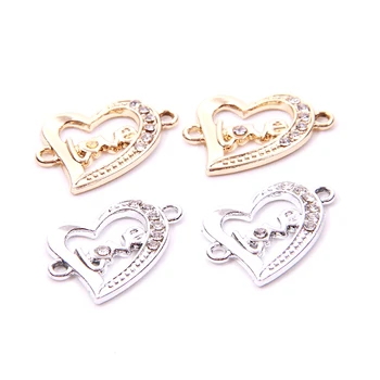 NCRHGL 20pcs/lot Diamonds Heart LOVE Charm Connectors Crystal Pendant Fit Bracelet Necklace Clothes Jewelry DIY Craft Findings
NCRHGL 20pcs/lot Diamonds Heart LOVE Charm Connectors Crystal Pendant Fit Bracelet Necklace Clothes Jewelry DIY Craft Findings