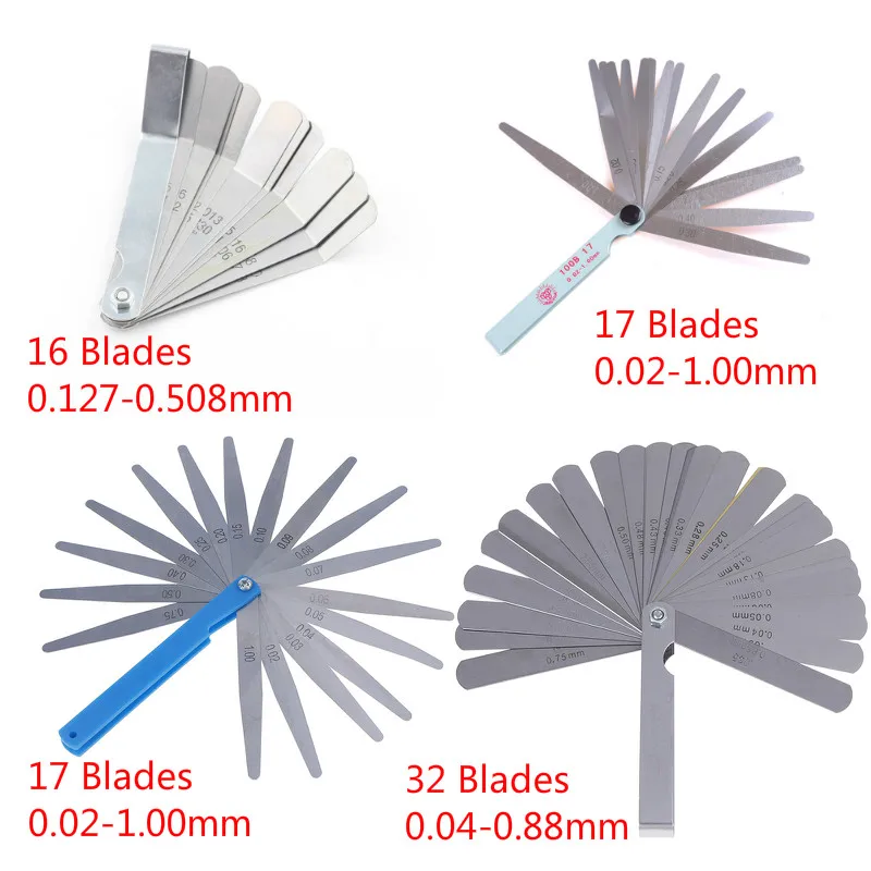 1 Set Feeler Gauge 16/17/32 Blades 0.127-0.508mm/0.02-1.00mm/0.04-0.88mm Thickness Gage For Measurment Tool
1 Set Feeler Gauge 16/17/32 Blades 0.127-0.508mm/0.02-1.00mm/0.04-0.88mm Thickness Gage For Measurment Tool