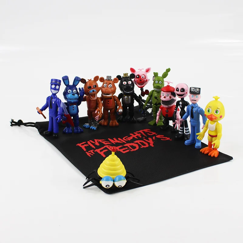 13pcs/lot 9cm PVC Action Figure Model Collection Foxy Bear Toys With 29cm Black Bag
13pcs/lot 9cm PVC Action Figure Model Collection Foxy Bear Toys With 29cm Black Bag