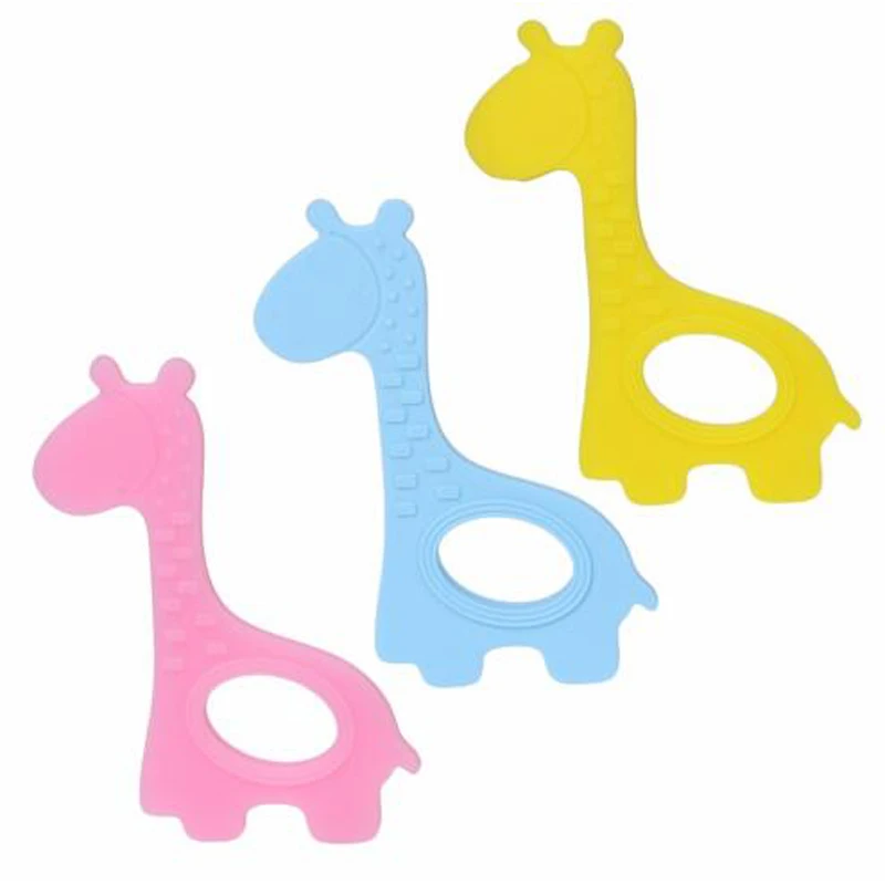 

Blue Giraffe Baby Toddler toys Soft Silicone Kids DIY giraffe Shape Craft Handmade Yellow Toddler Teethers Toys gift for newborn