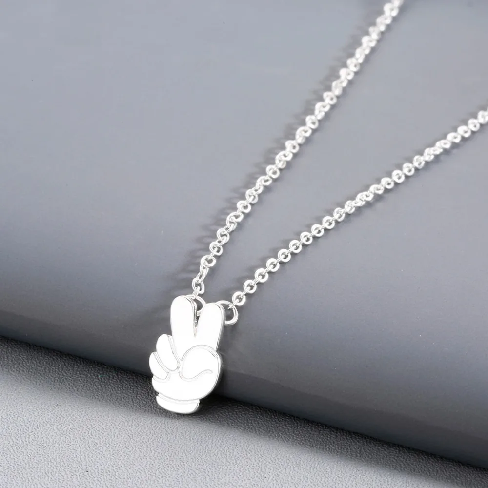 CHENGXUN Stainless Steel Victory Finger Pendant Necklace Trendy Long Chain Choker Women Men Jewelry Fashion Necklace
CHENGXUN Stainless Steel Victory Finger Pendant Necklace Trendy Long Chain Choker Women Men Jewelry Fashion Necklace