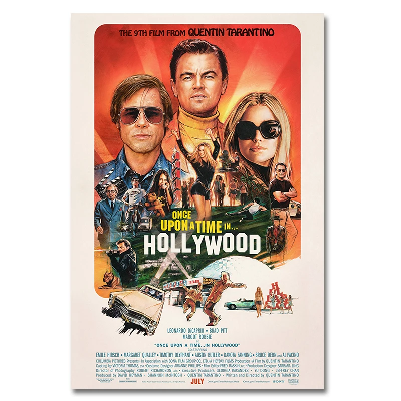 2019 New Movie Silk Poster Once Upon a Time in Hollywood Retro Art Prints Vintage Wall Decor Pictures Quentin Tarantino Posters
2019 New Movie Silk Poster Once Upon a Time in Hollywood Retro Art Prints Vintage Wall Decor Pictures Quentin Tarantino Posters