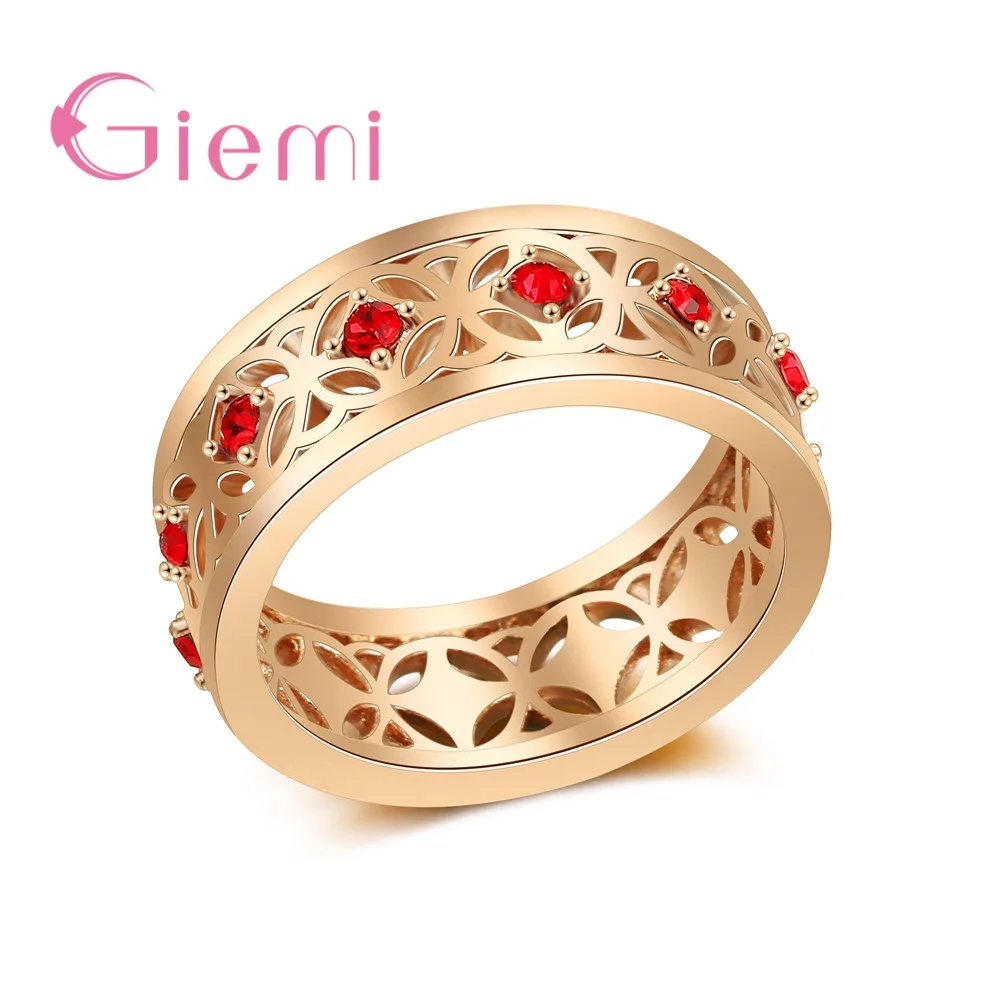Women Ladies Width Finger Rings Good Red Crystal Cubic Zirconia Finger Rings Rose Gold Color Jewelry Present Accessories
Women Ladies Width Finger Rings Good Red Crystal Cubic Zirconia Finger Rings Rose Gold Color Jewelry Present Accessories