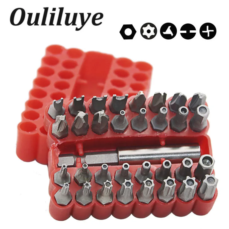 33PCS Electric Screwdriver Security Bit Set with Magnetic Drill Extension Bit Holder Torx Hex Star Bits Woodworking Tools Kit
33PCS Electric Screwdriver Security Bit Set with Magnetic Drill Extension Bit Holder Torx Hex Star Bits Woodworking Tools Kit