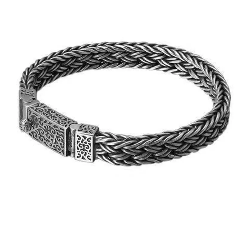 51g 925 Sterling Silver Jewelry Bracelets for Men Vintage S925 Width 9mm Thai Silver Chain Charms Pride Bracelets & Bangles
51g 925 Sterling Silver Jewelry Bracelets for Men Vintage S925 Width 9mm Thai Silver Chain Charms Pride Bracelets & Bangles