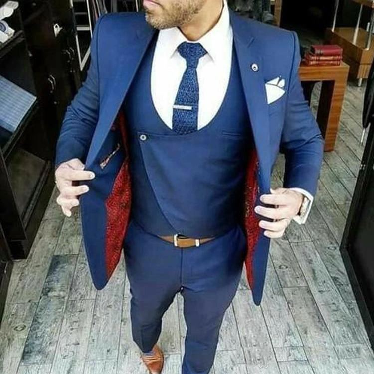 Navy Blue Groom Wear Suits Fashion Design 3 Pieces(Jacket+Vest+Pants) Men Suits High Quality Custom Made Shawl Lapel Blazer
Navy Blue Groom Wear Suits Fashion Design 3 Pieces(Jacket+Vest+Pants) Men Suits High Quality Custom Made Shawl Lapel Blazer