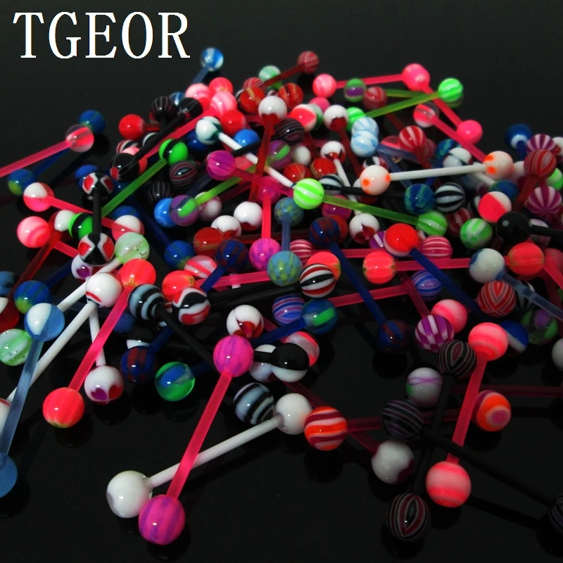 Hot wholesale tongue piercing 100pcs 14G mixed styles print UV acrylic flexible tongue straight barbell free shipping
Hot wholesale tongue piercing 100pcs 14G mixed styles print UV acrylic flexible tongue straight barbell free shipping