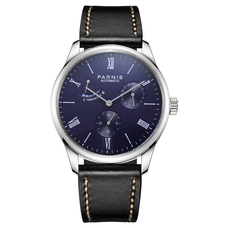 Fashion Parnis 41.5MM Blue Dial Mechanical Automatic Men Watch Power Reserve Leather Strap Men's Watches reloj hombre 2023 Gift
Fashion Parnis 41.5MM Blue Dial Mechanical Automatic Men Watch Power Reserve Leather Strap Men's Watches reloj hombre 2023 Gift